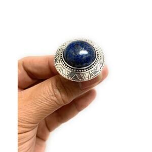 Silpada Large LAPIS "Peruvian Ring" Sterling Silver Size 6 Ring Beautiful